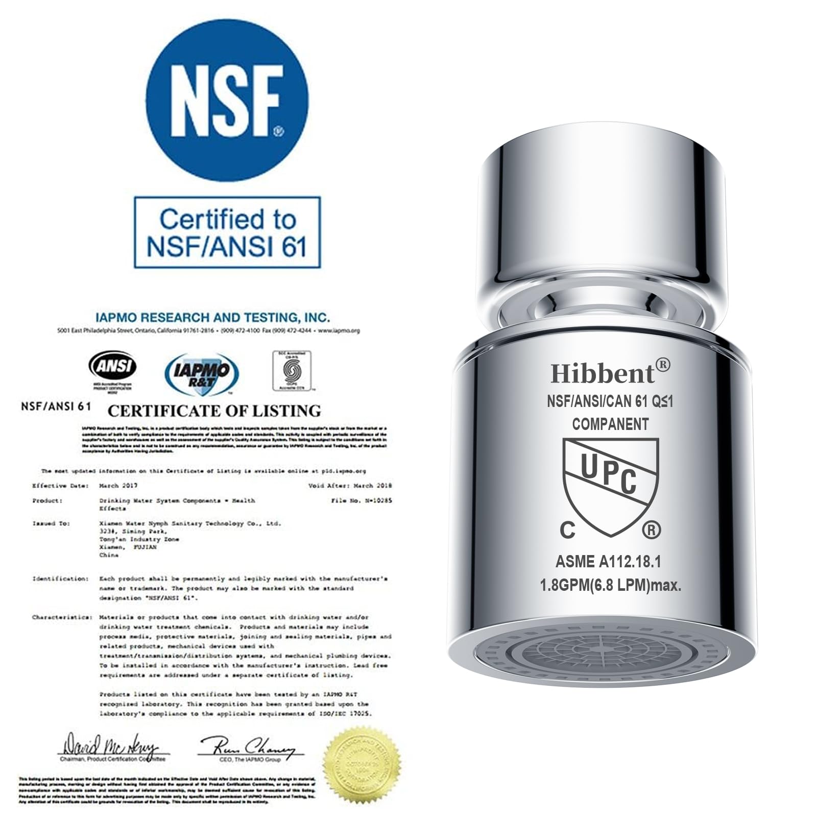 Hibbent 360-degree swivel sprayer reaches every corner of the sink.