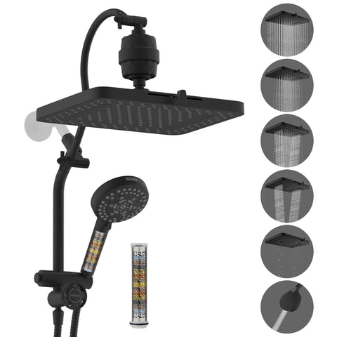 Hibbent 13-inch rainfall shower head with 157 jets for wide, spa-like coverage.
