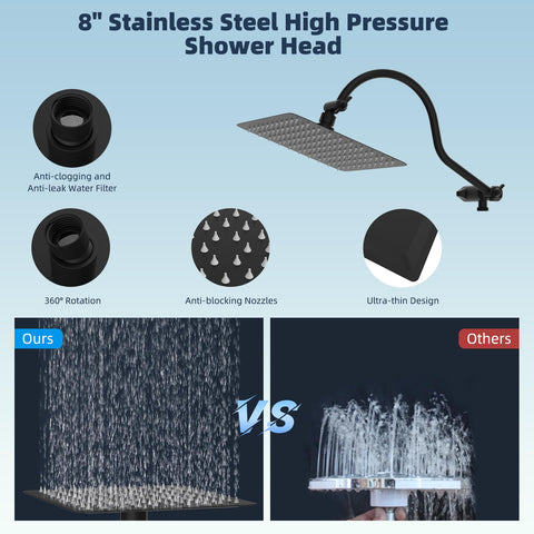 Hibbent 71-inch shower hose offers flexible reach during showers.