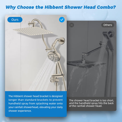 Hibbent 71-inch hose provides flexible reach for tub, shower, and cleaning.