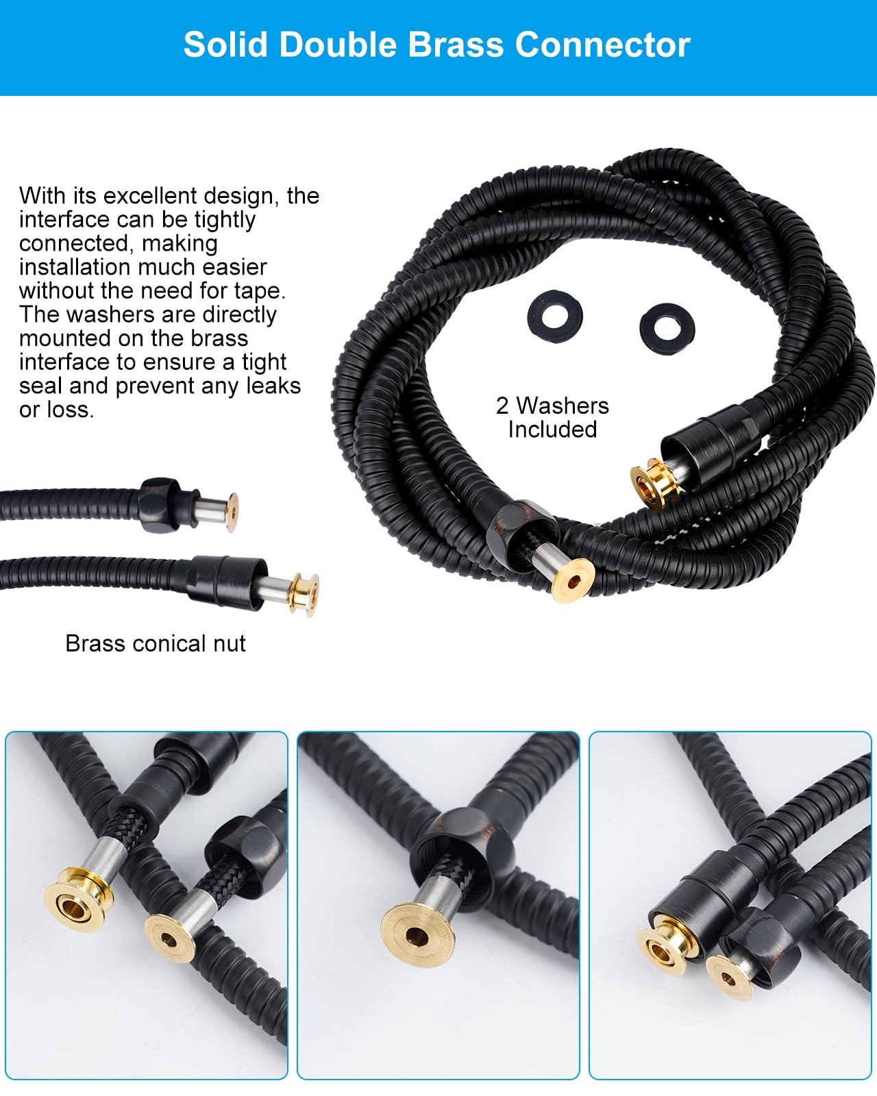Hibbent 90-inch flexible hose reaches distant areas for washing pets