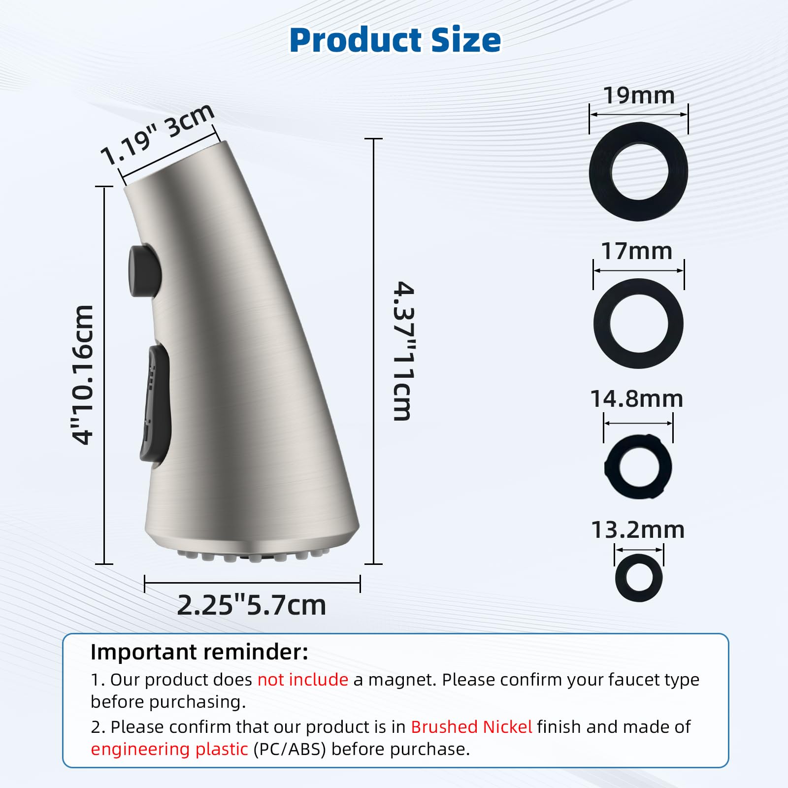 Hibbent ABS curved head material resists wear in humid kitchens.