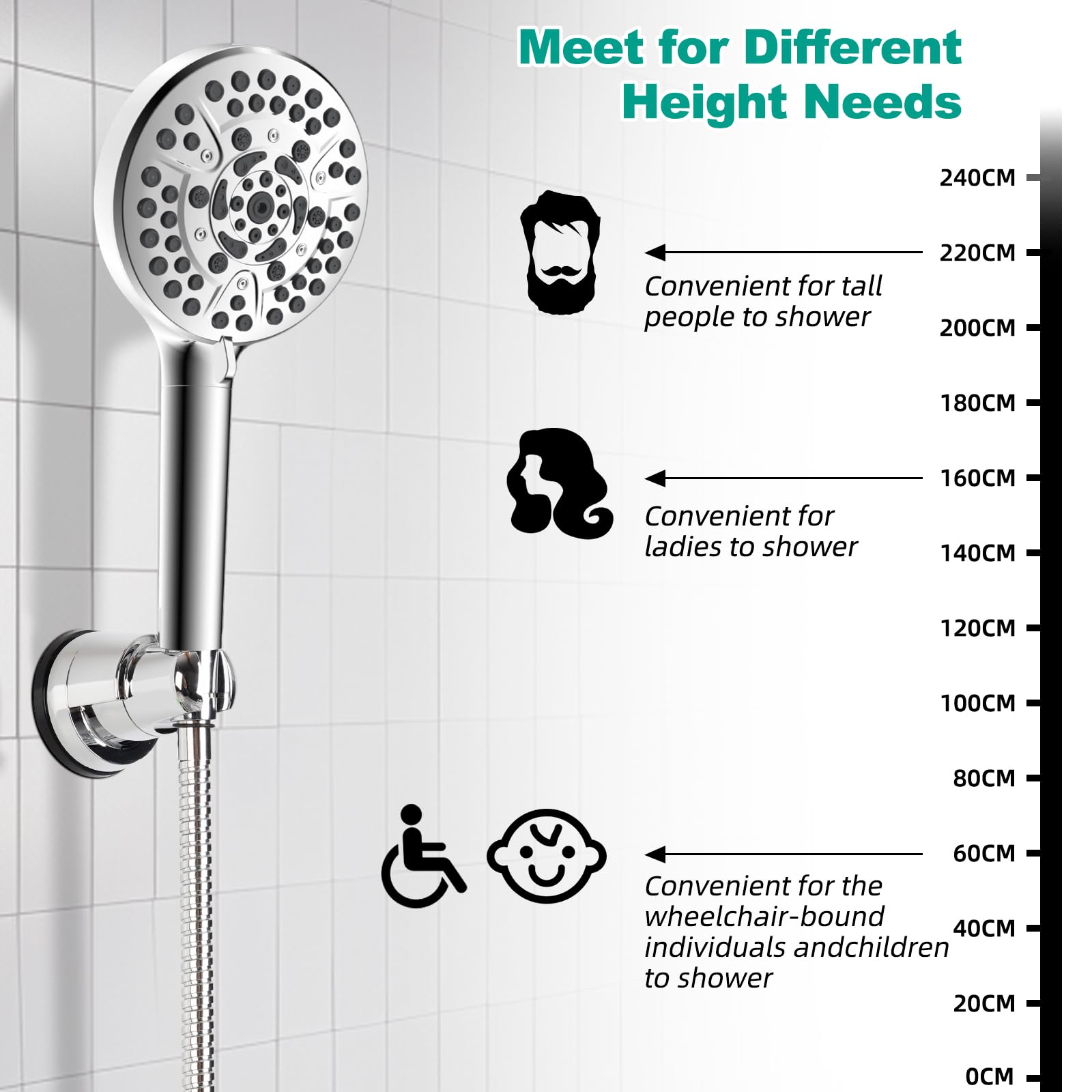 Hibbent ABS plastic shower hardware emphasizing durability and rust resistance