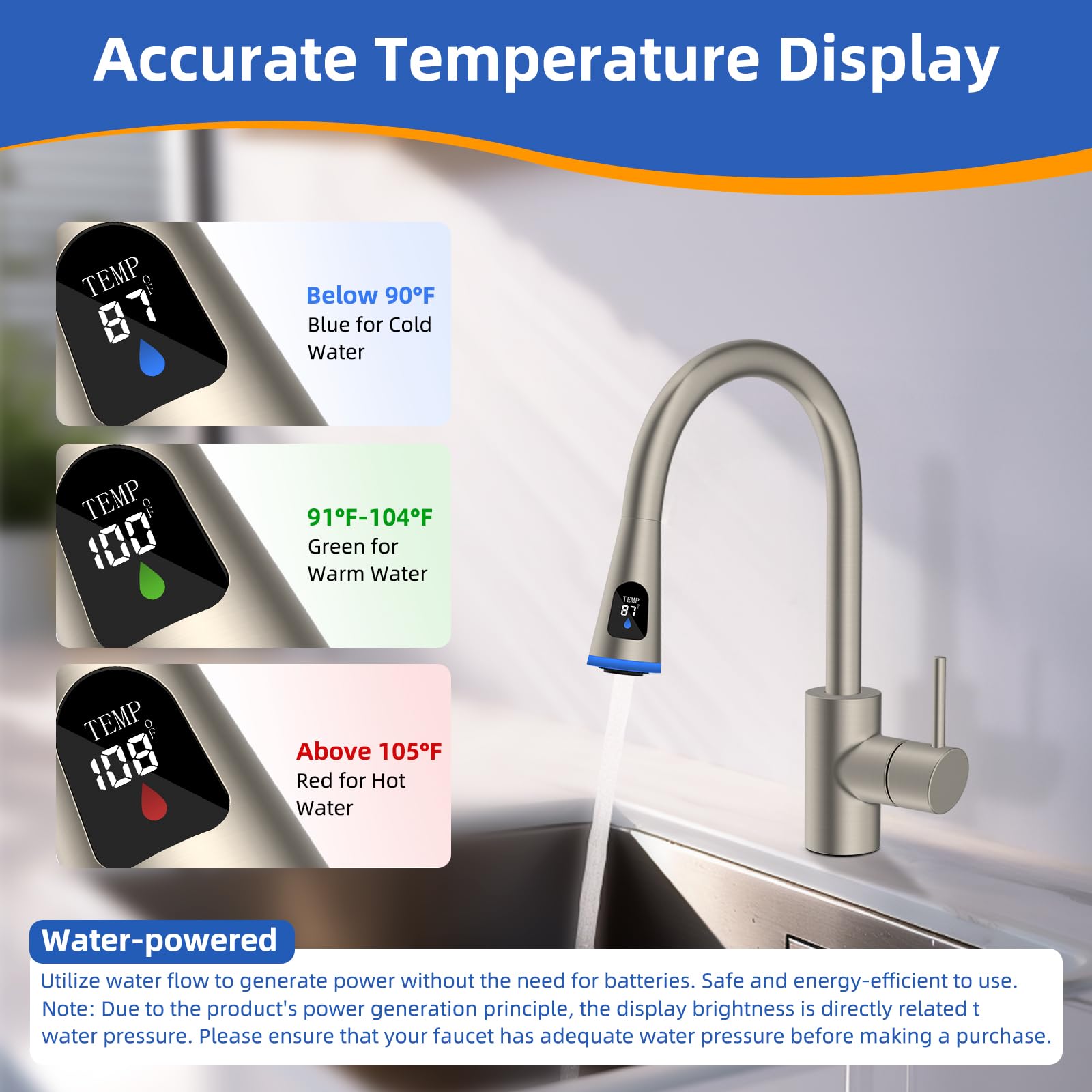 Hibbent adapter collection ensures compatibility with Moen, American Standard, Delta, and Kohler faucets.