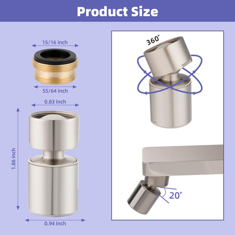 Adapter included in packaging for quick compatibility with common threads
