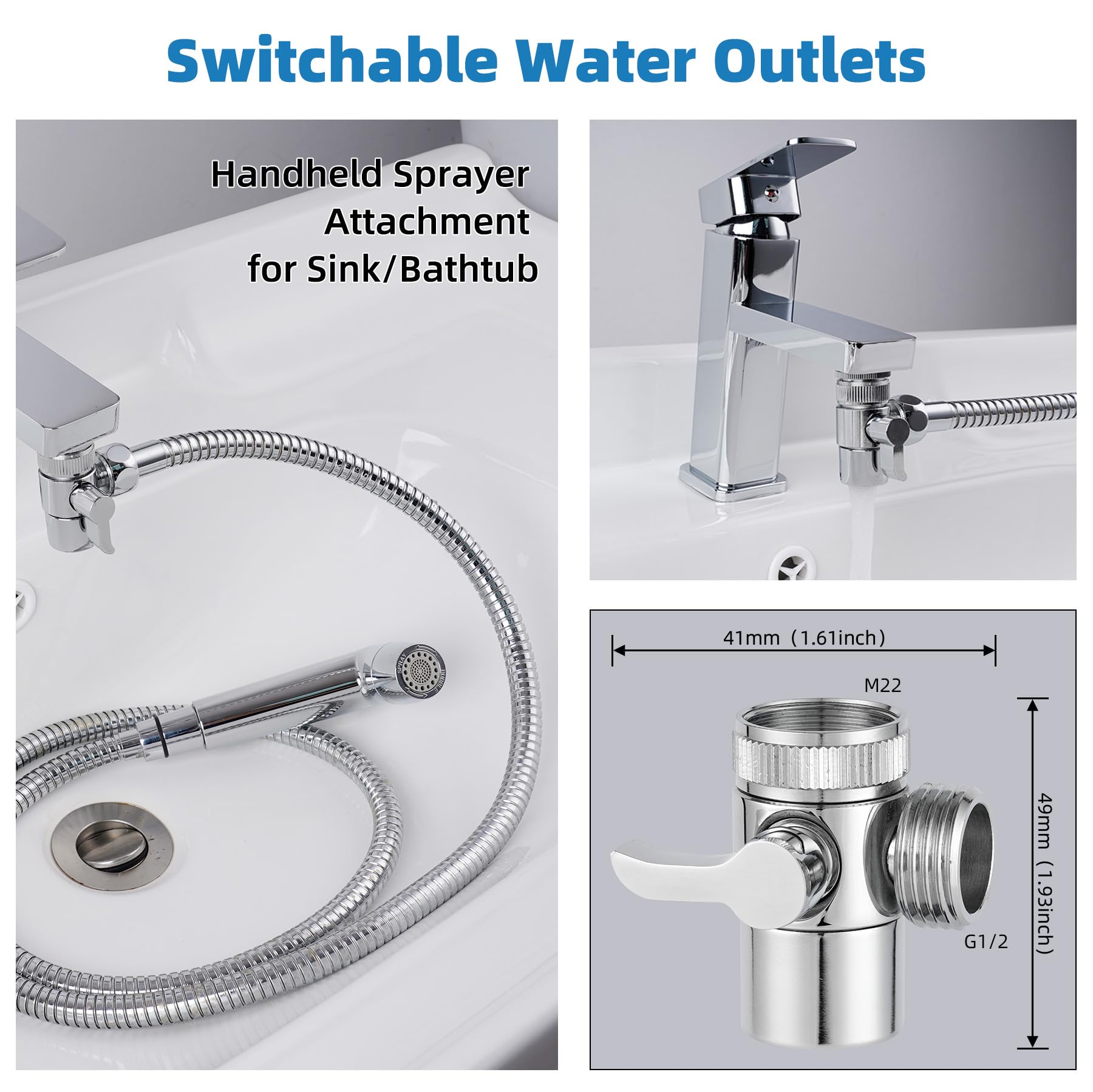 Hibbent adapter kit ten sizes showing broad faucet compatibility