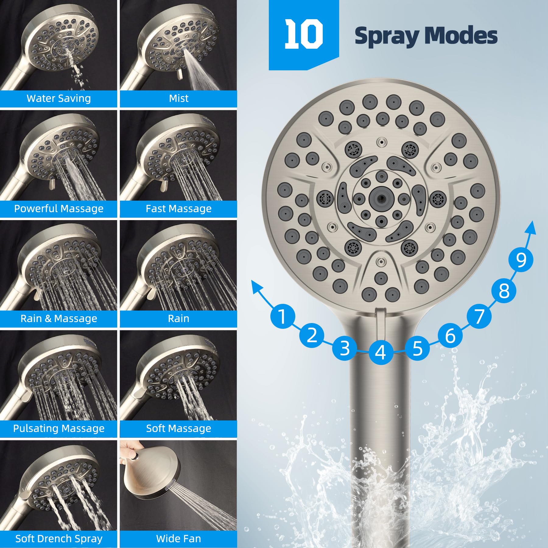 Hibbent adhesive shower head holder keeps the setup neat