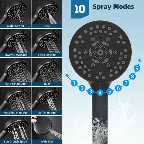 Hibbent adhesive shower head holder secures head neatly