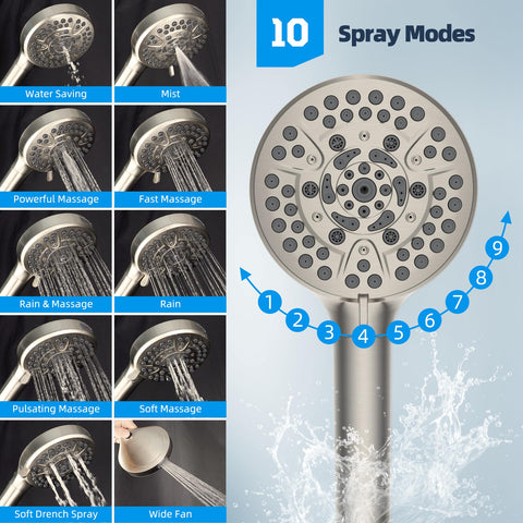 Hibbent adhesive shower head holder keeps the setup neat
