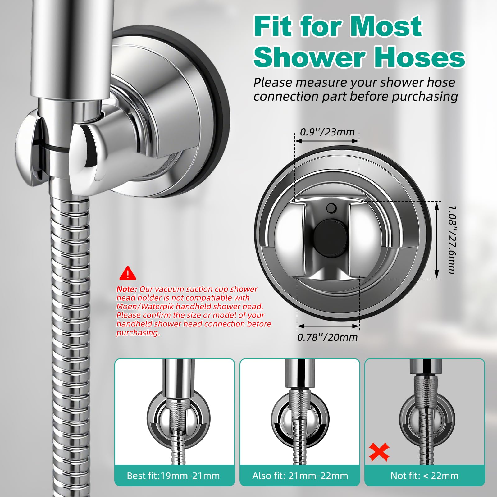Hibbent adjustable height wall mount illustrating customizable shower spray height