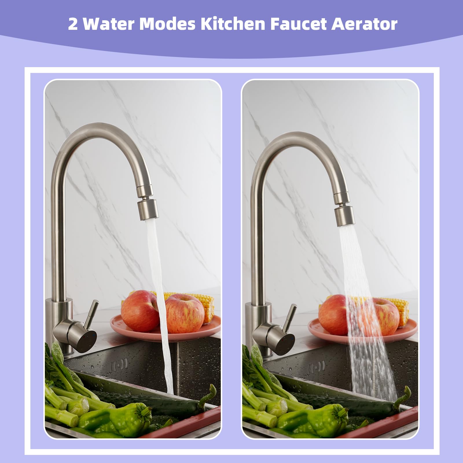 Hibbent aerator soft bubble 1.8 GPM for delicate rinsing tasks