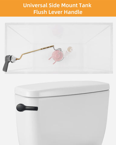 Hibbent angle-mount toilet lever installation parts including spud and nut.