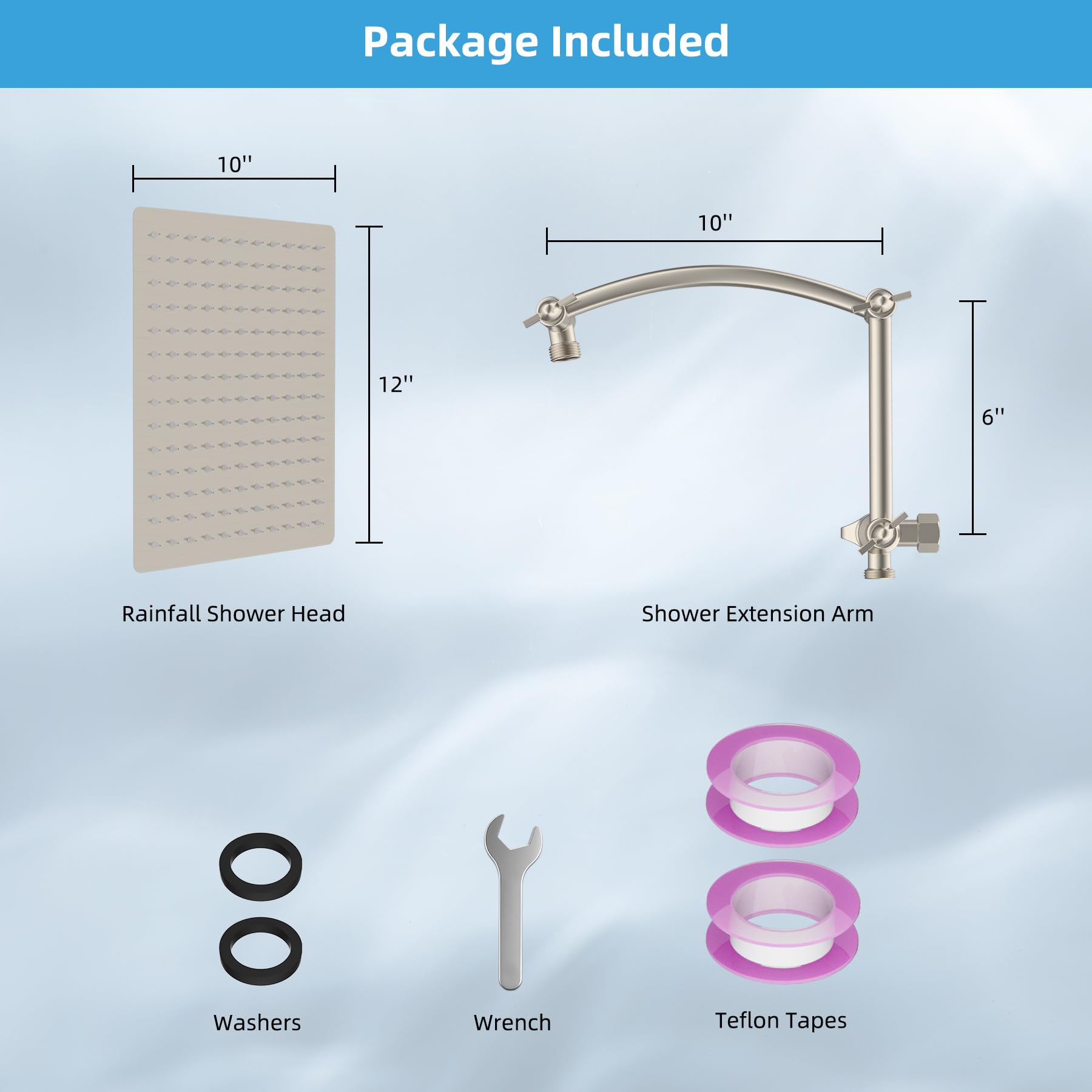 Hibbent arc shaped extension arm design prevents collisions and ensures smooth water flow.
