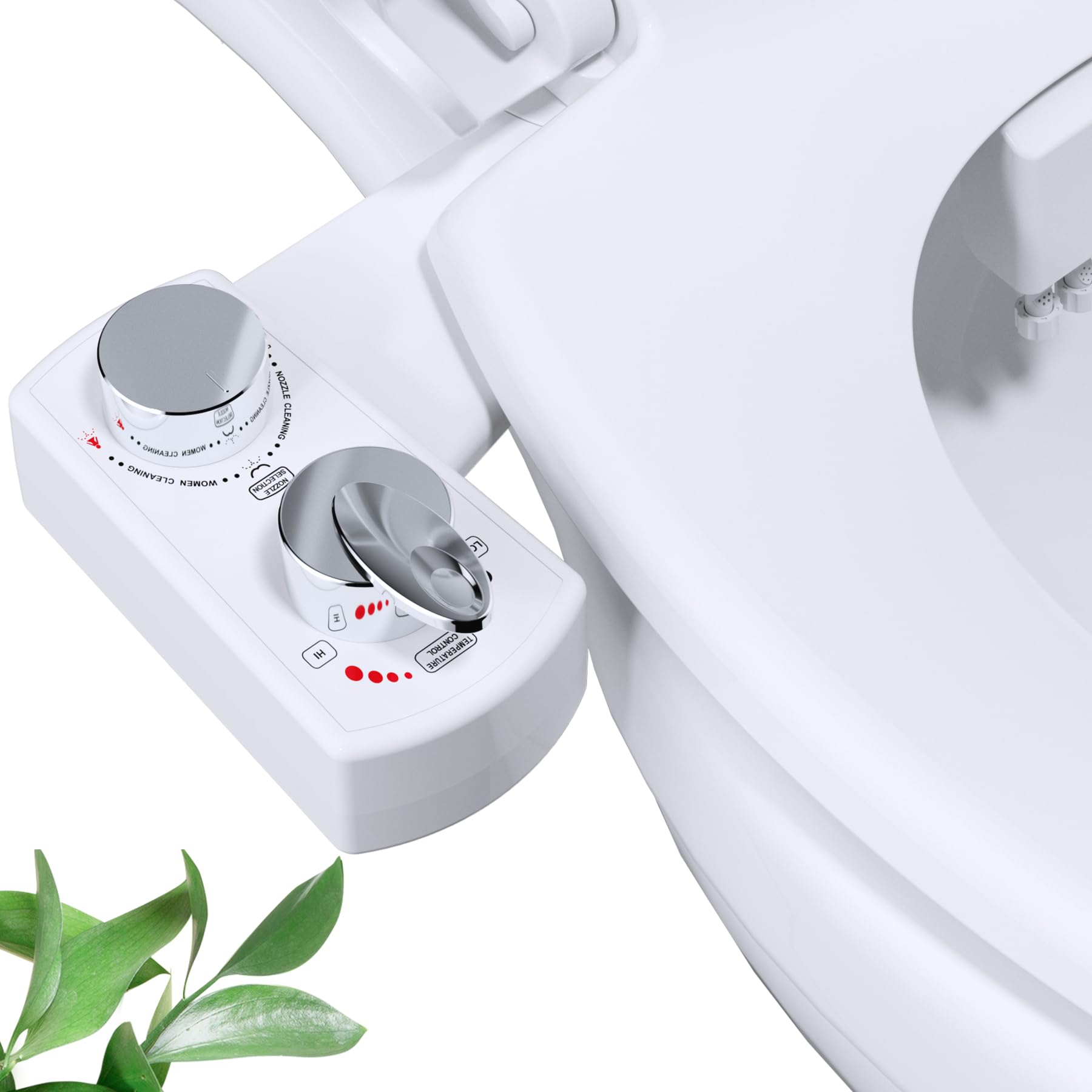 Hibbent bidet attachment offers front and rear wash for refreshed personal hygiene.