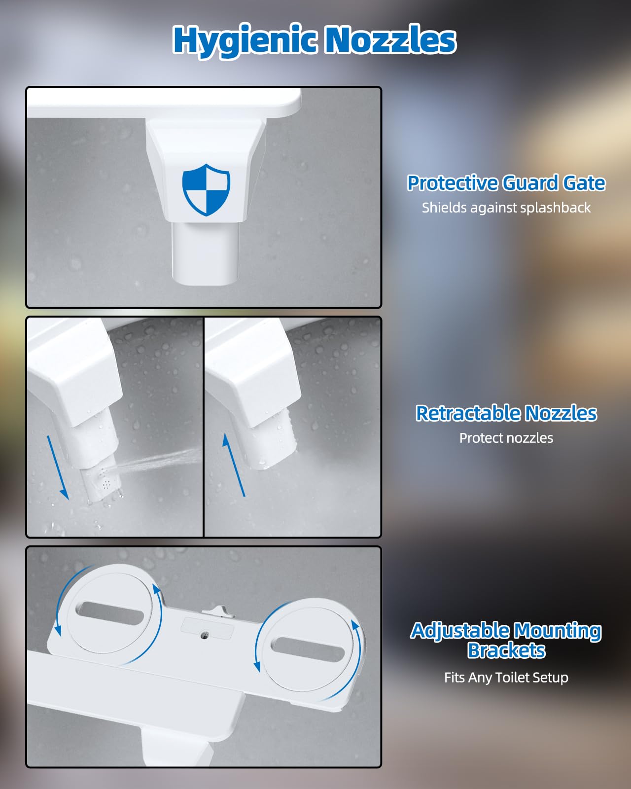 Hibbent bidet installs easily under the toilet seat with all parts included