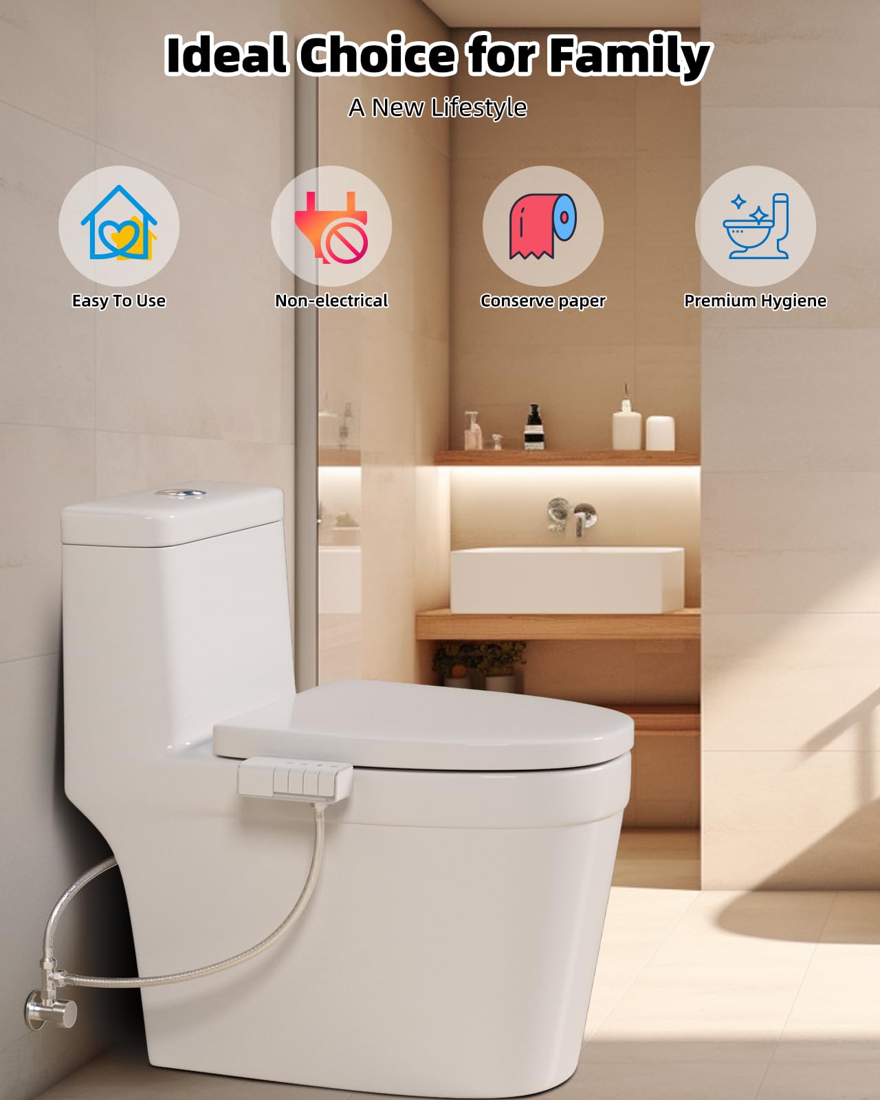 Hibbent nozzle protection design prevents damage from the toilet pedestal ring