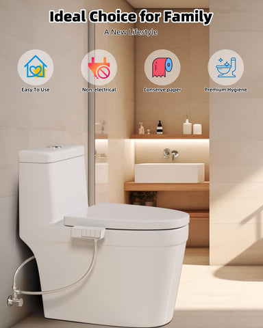 Hibbent nozzle protection design prevents damage from the toilet pedestal ring