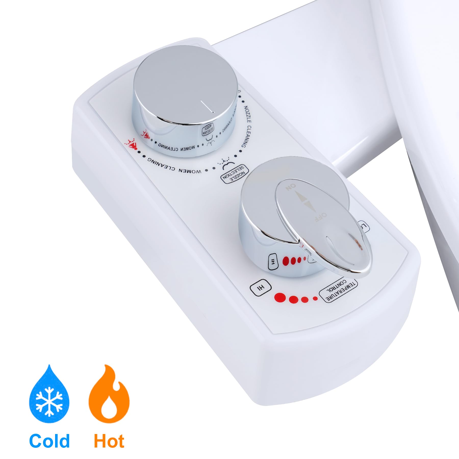 Hibbent white bidet design fits modern toilets.