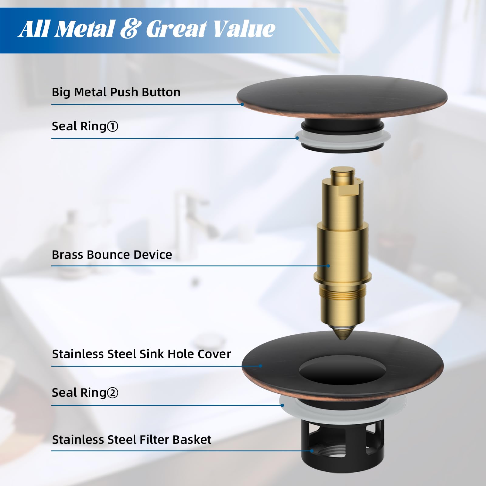 hibbent brass bounce cap provides strong rebound and cleaning ease