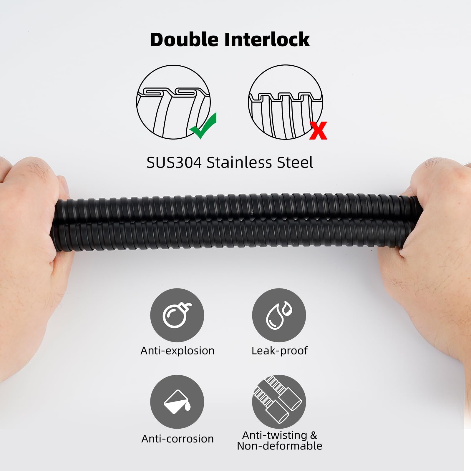 Hibbent brass connector 1/2 IPS ensures secure, universal compatibility with most handheld heads.