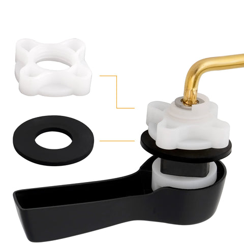Hibbent brass lever close-up highlights sturdy construction for long-lasting reliability.
