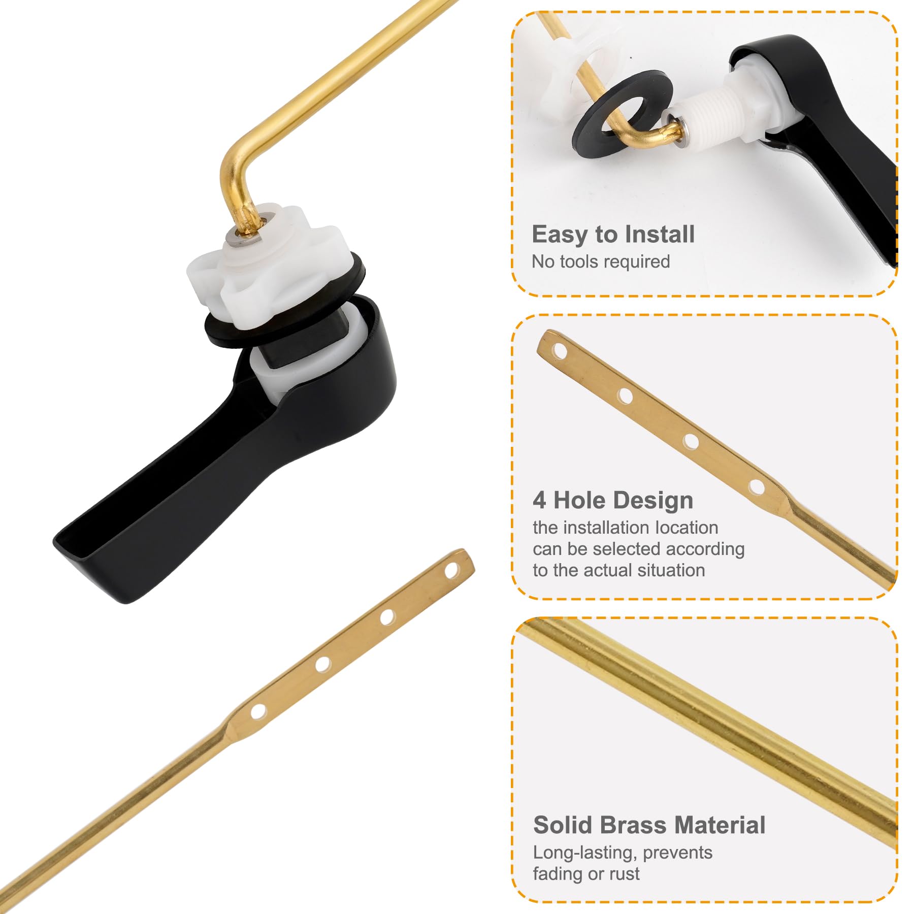 Hibbent brass lever core assembly for durable toilet operation.
