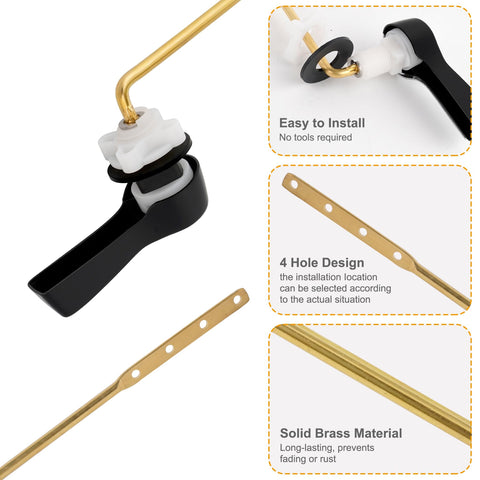 Hibbent brass lever core assembly for durable toilet operation.