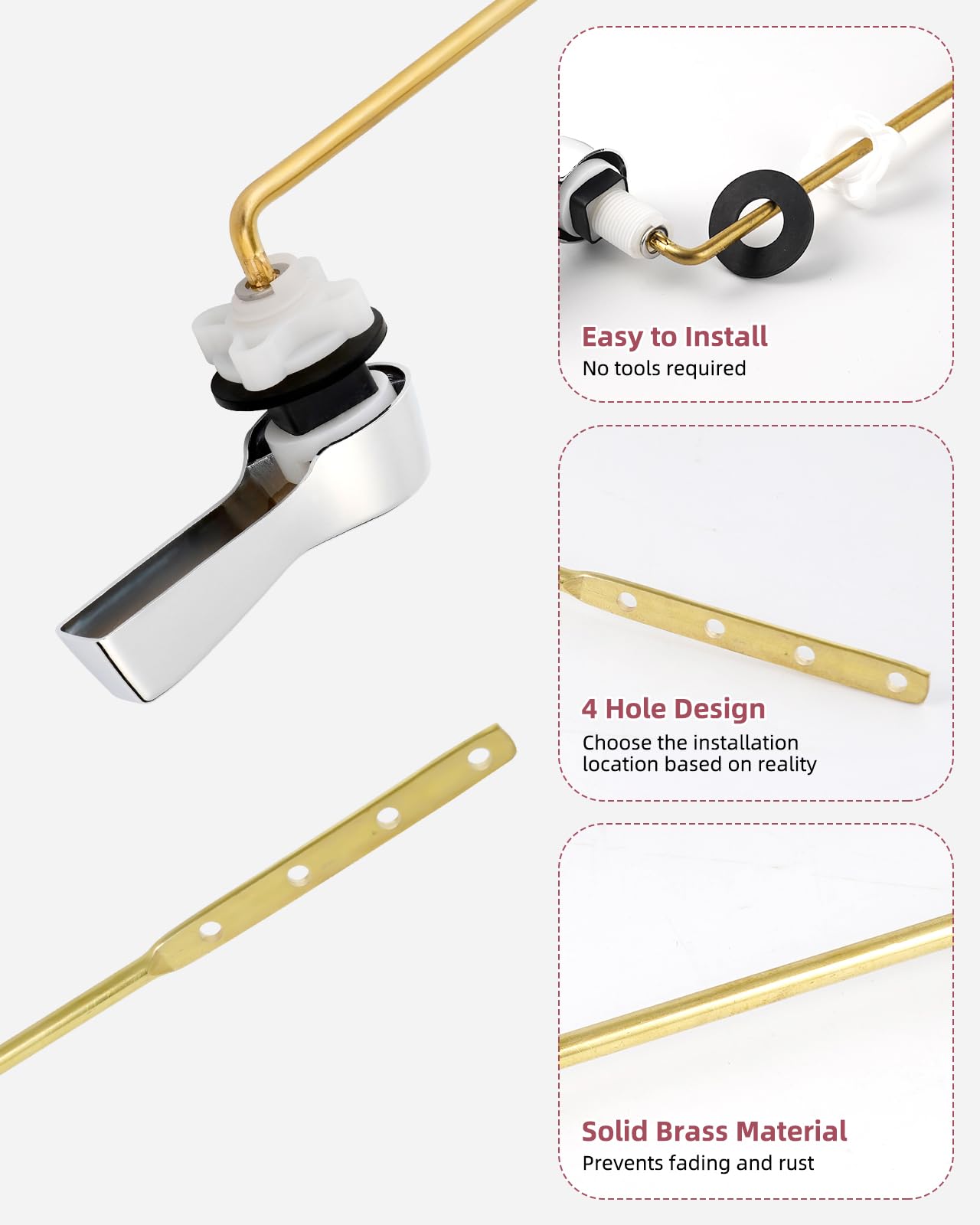 Hibbent brass lever material delivers sturdy daily-use performance.