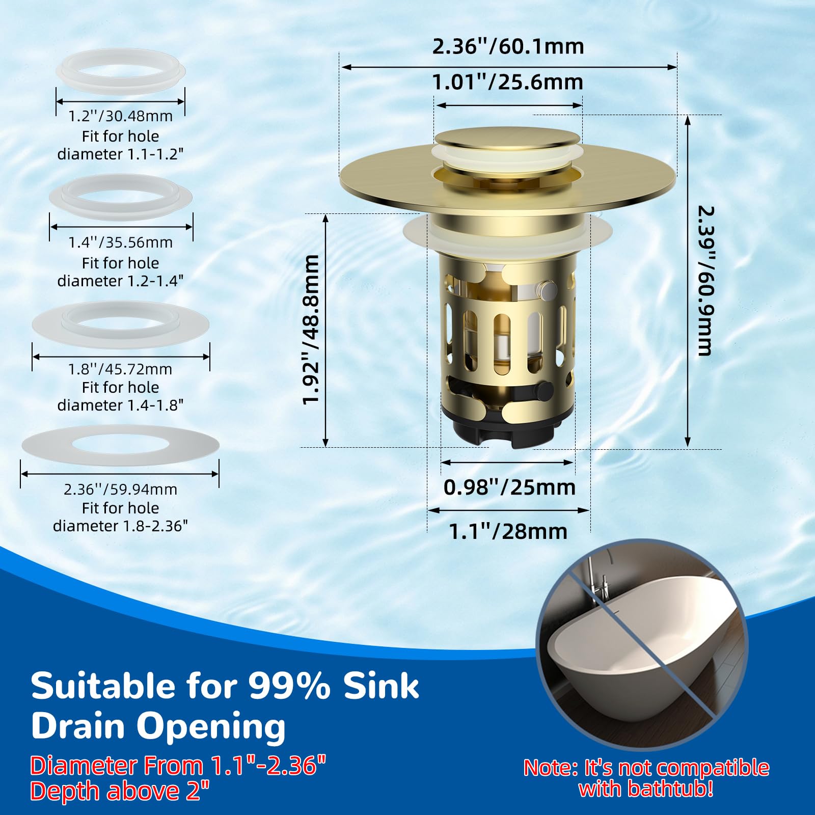 Hibbent brushed gold finish adds subtle luxury to sinks