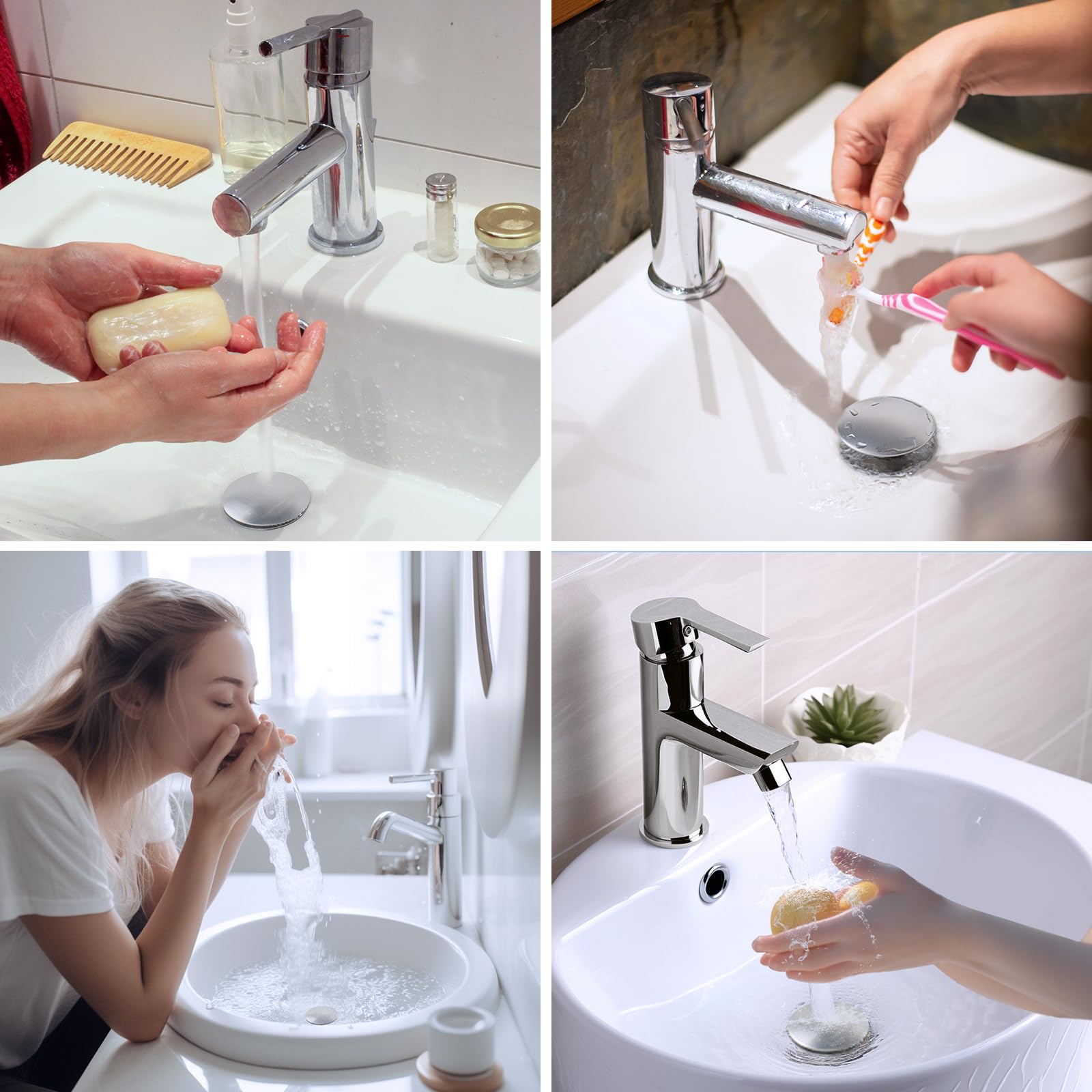 Hibbent brushed nickel finish complements modern bathroom fixtures