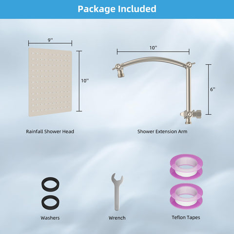 Hibbent brushed nickel finish shower head blends with modern bathrooms