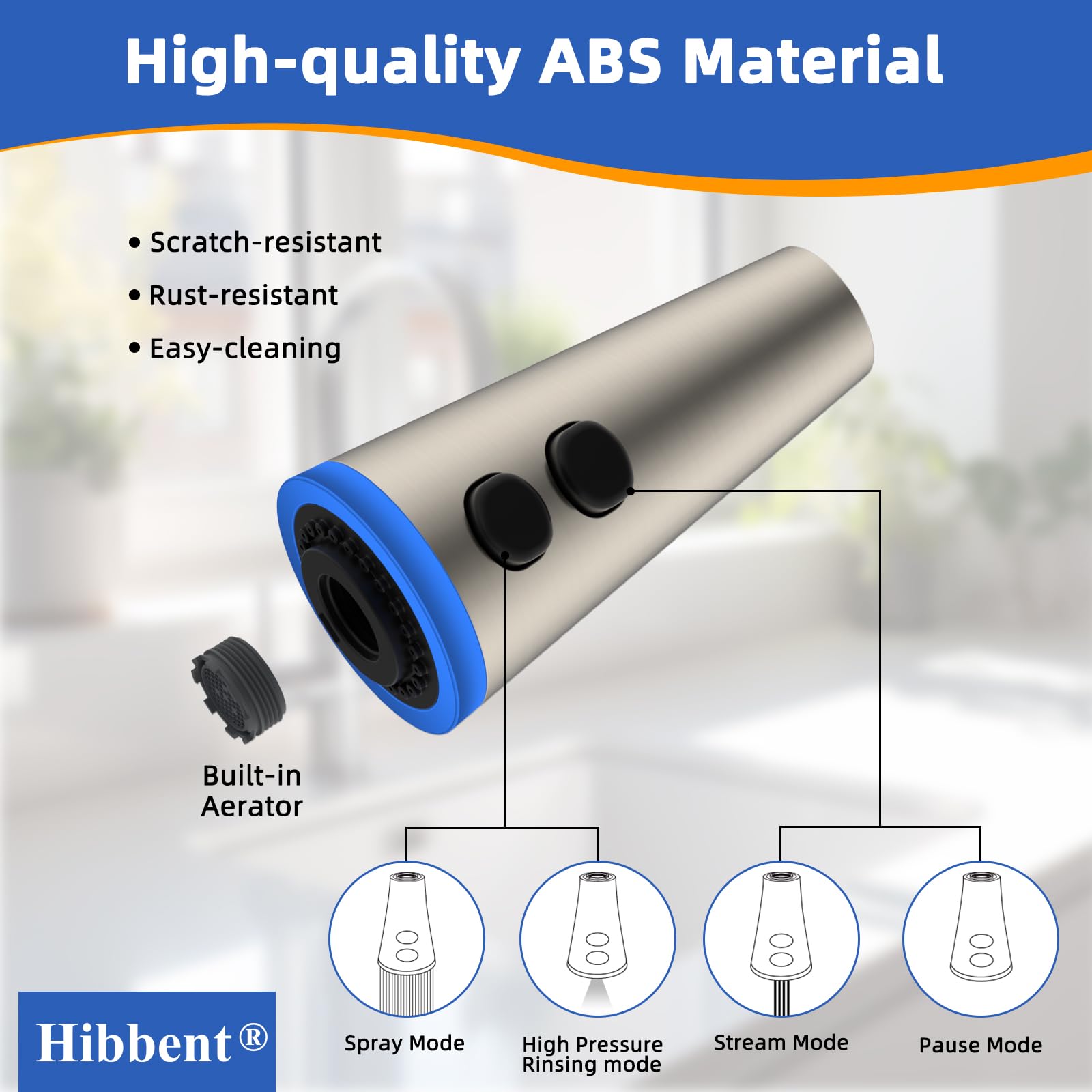 Hibbent brushed nickel finish offers a durable, fingerprint-resistant look for any kitchen.