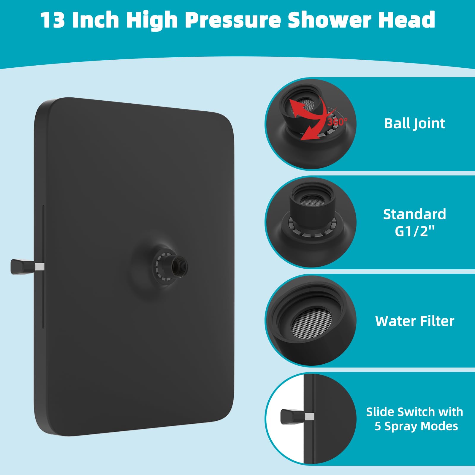 Hibbent cUPC certified shower head for safe, compliant installation