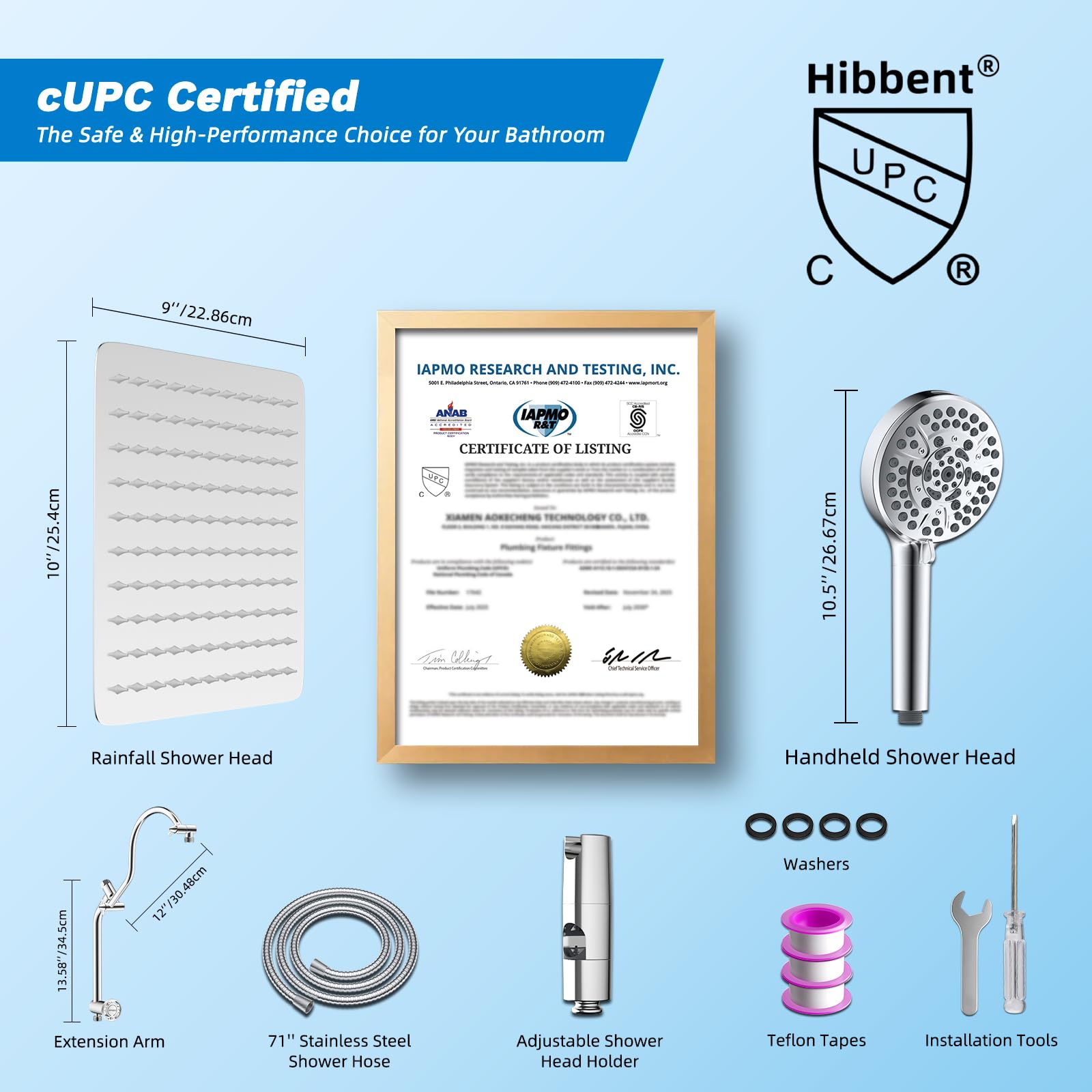 Hibbent chrome finish adds lasting shine and easy cleaning.