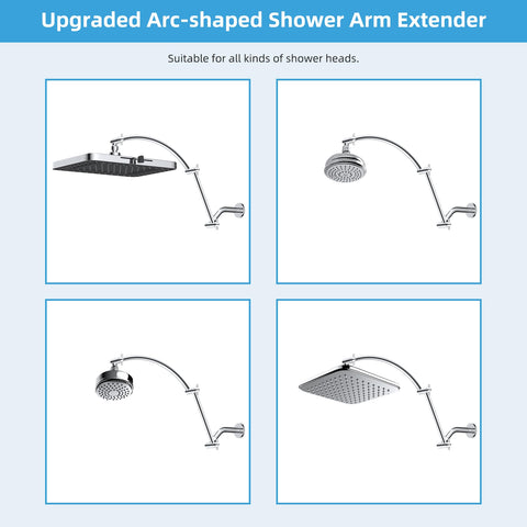 Hibbent chrome finish on durable shower arm demonstrates corrosion resistance