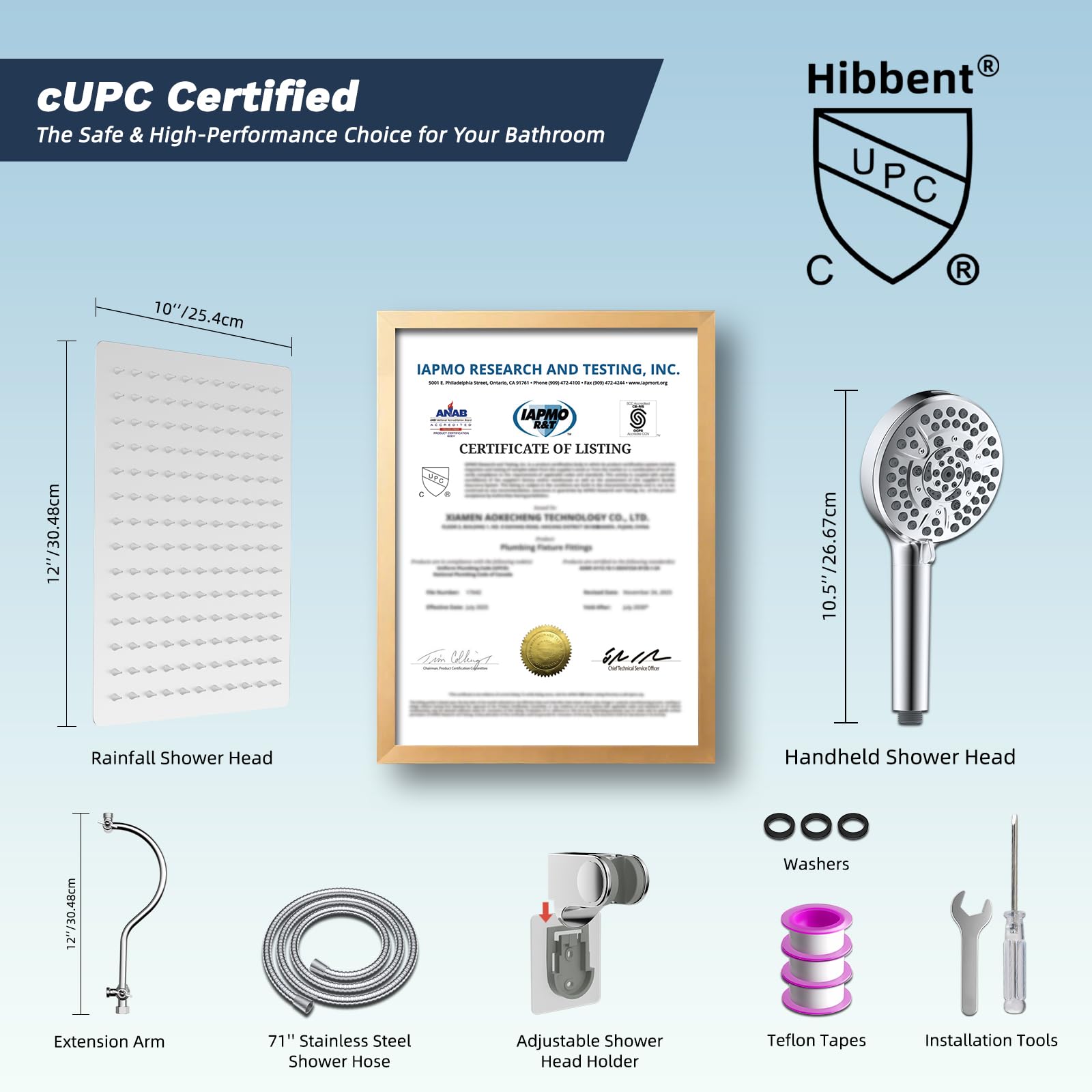 Hibbent chrome housing blends durability with a modern finish.