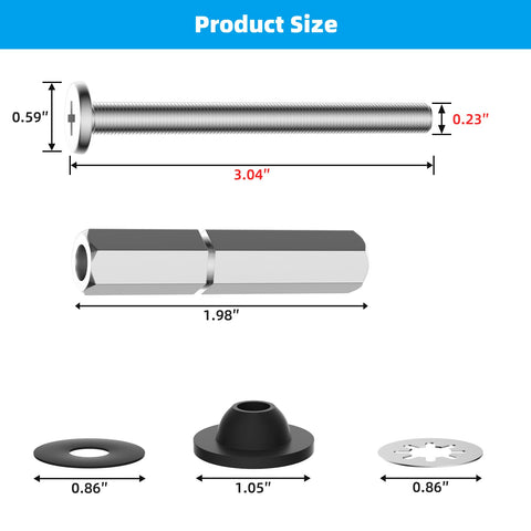 Hibbent downlock nuts extra long prevent loosening during use.