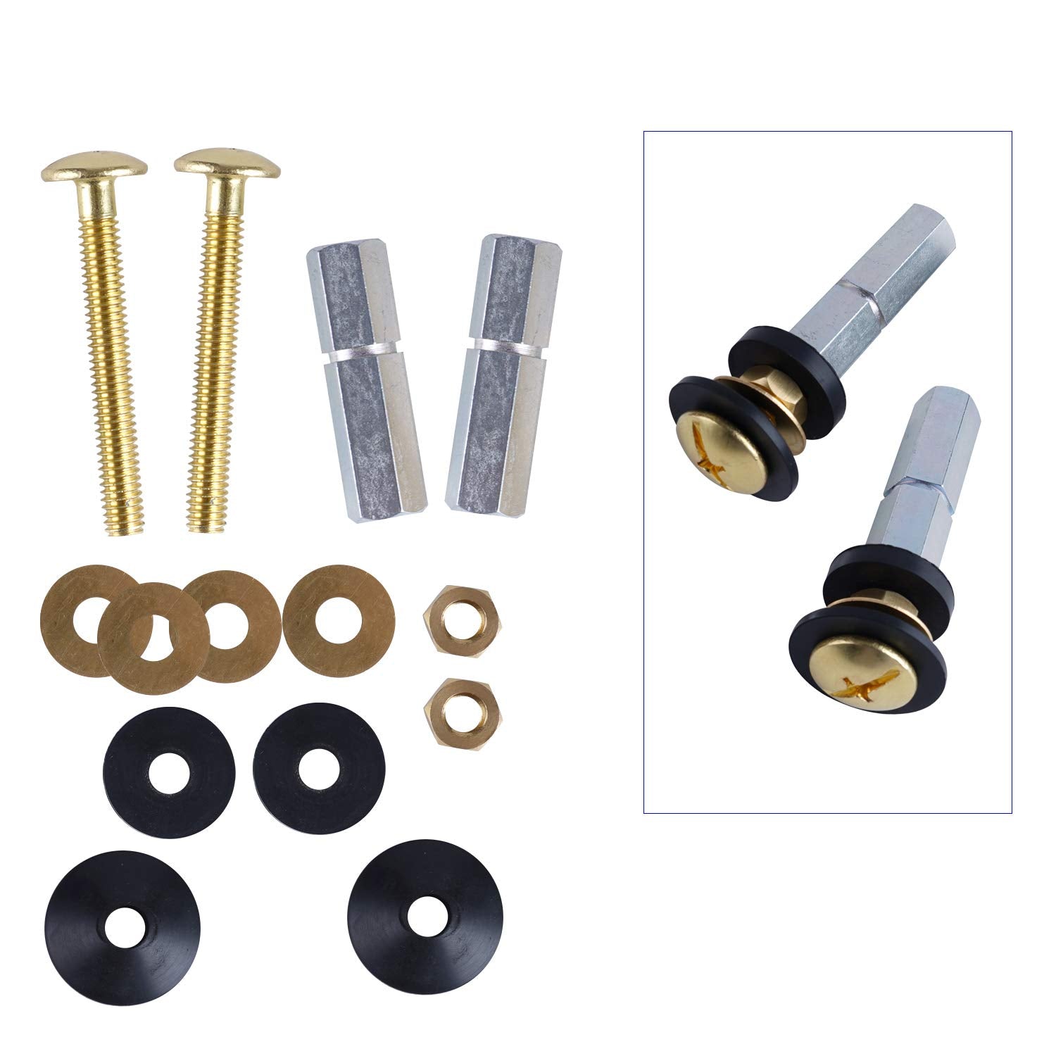 Hibbent durable toilet hardware ensures a tight, stable tank connection.