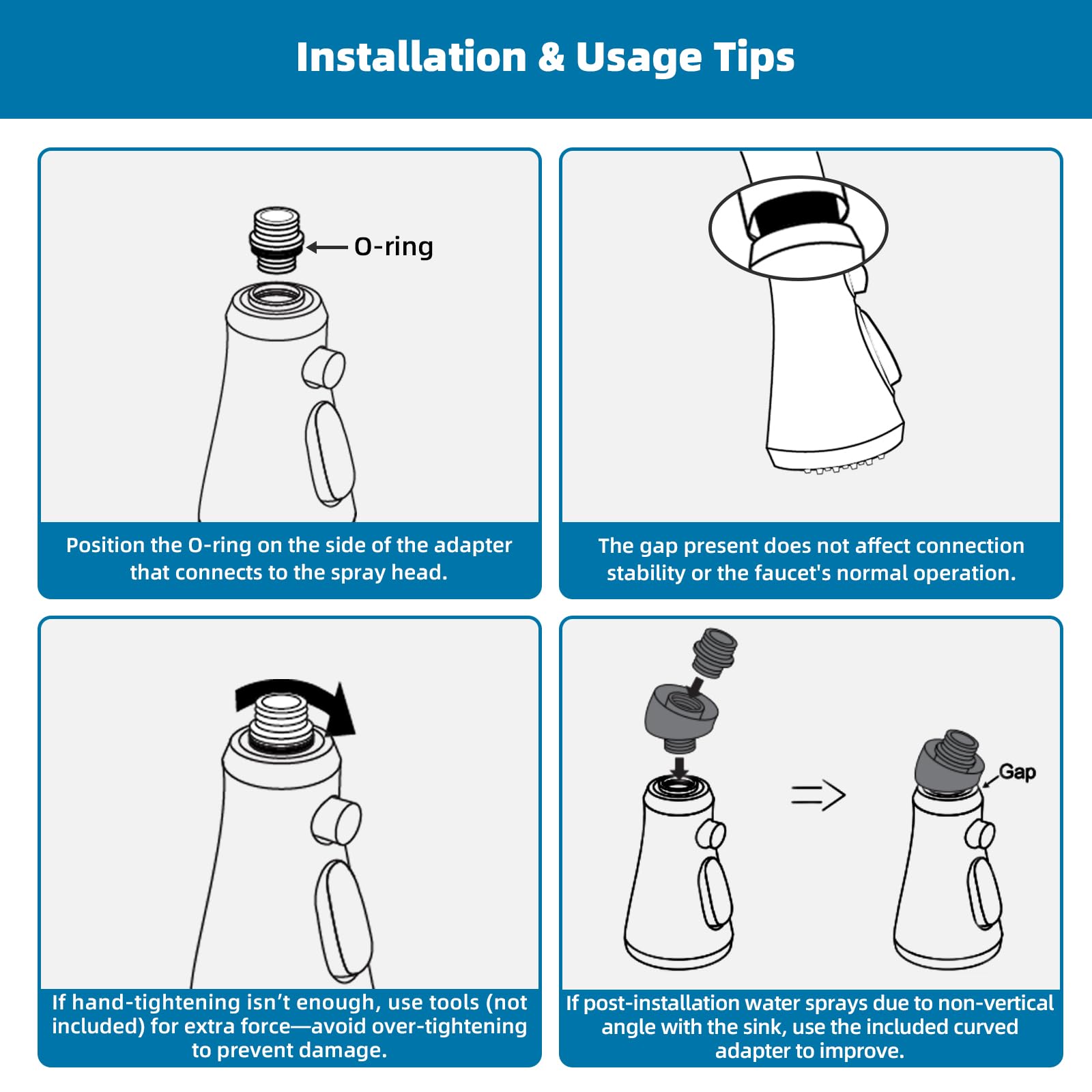 Easy hand installation without tools for a quick replacement.