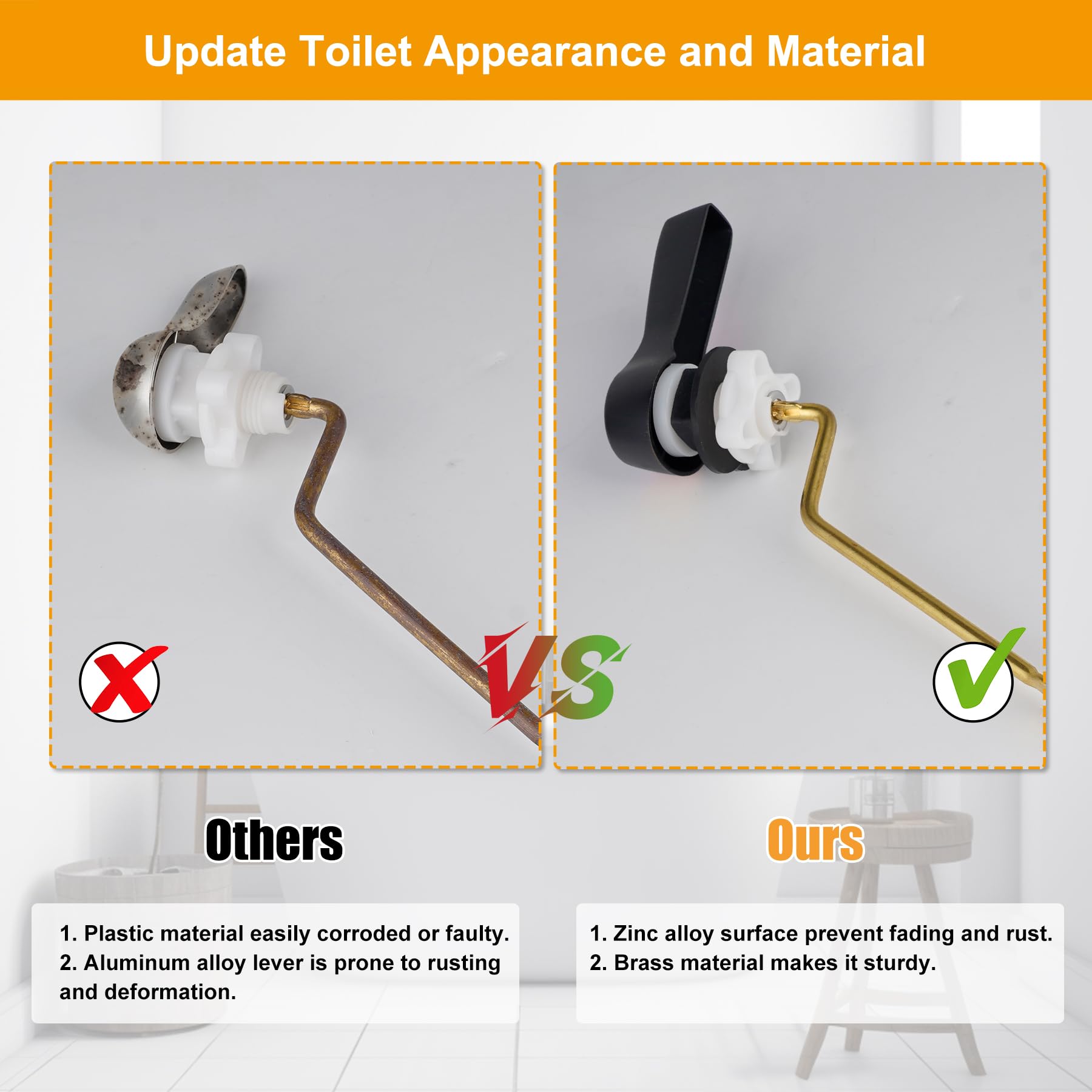 Hibbent easy-install brass lever with included hardware.