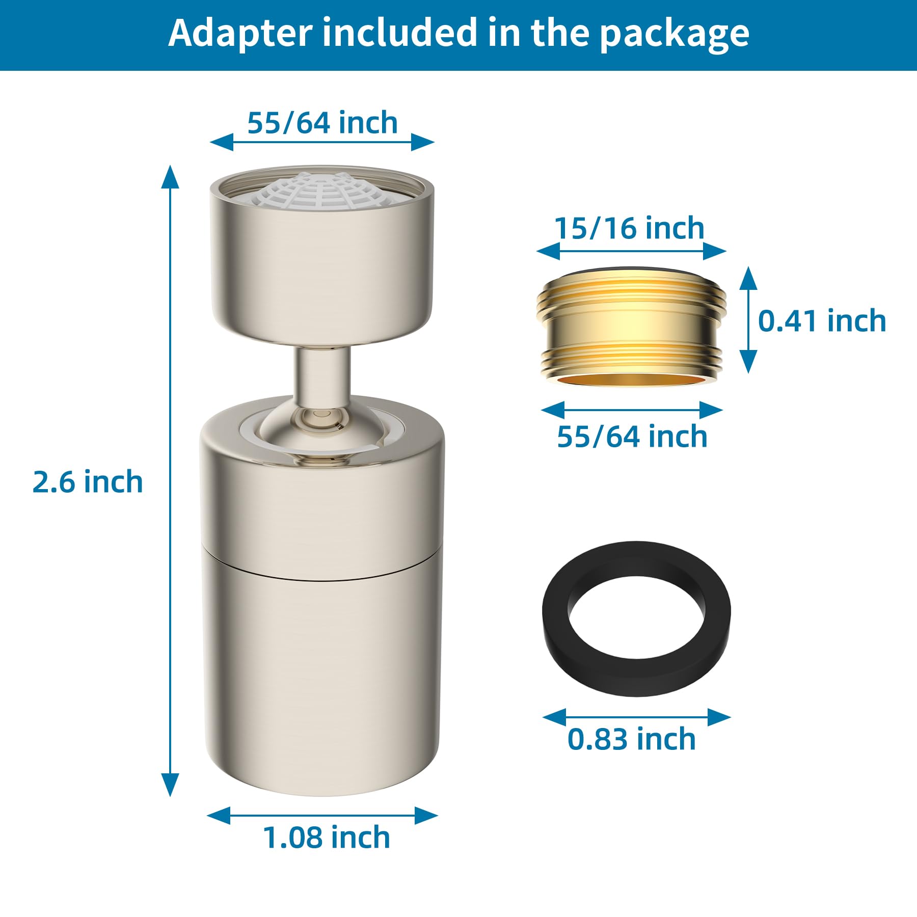 Hibbent easy-install no-tools setup fits most faucets in seconds.