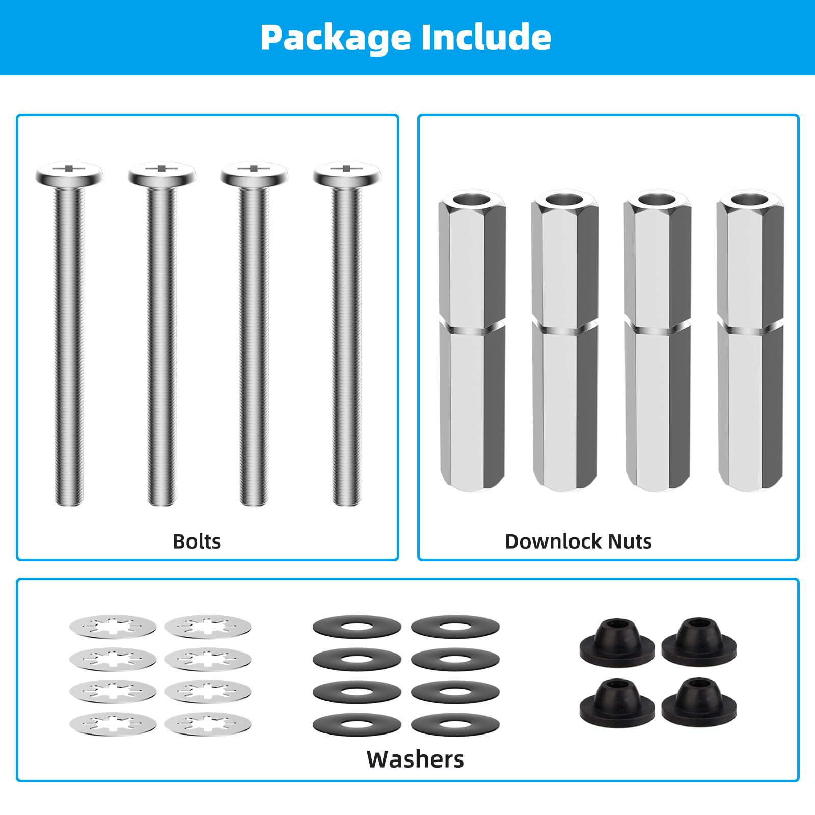 Hibbent easy-install toilet bolts for quick DIY repair.