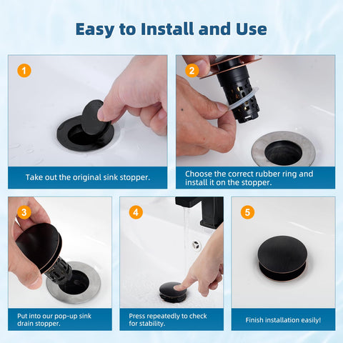 Hibbent easy installation replaces old stopper in seconds.