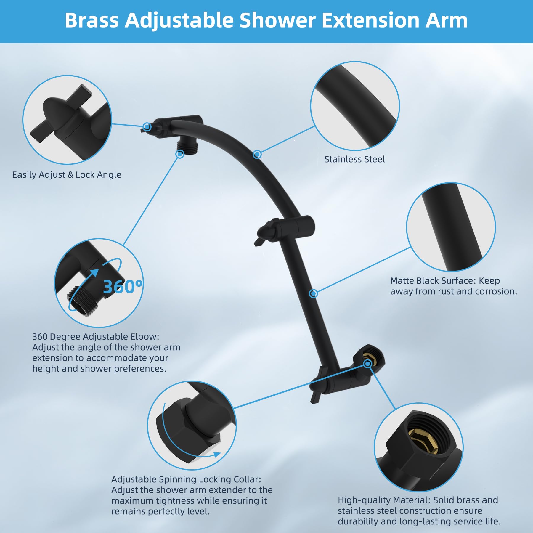 Hibbent 16-inch arc extension arm adjusts height and angle for comfort