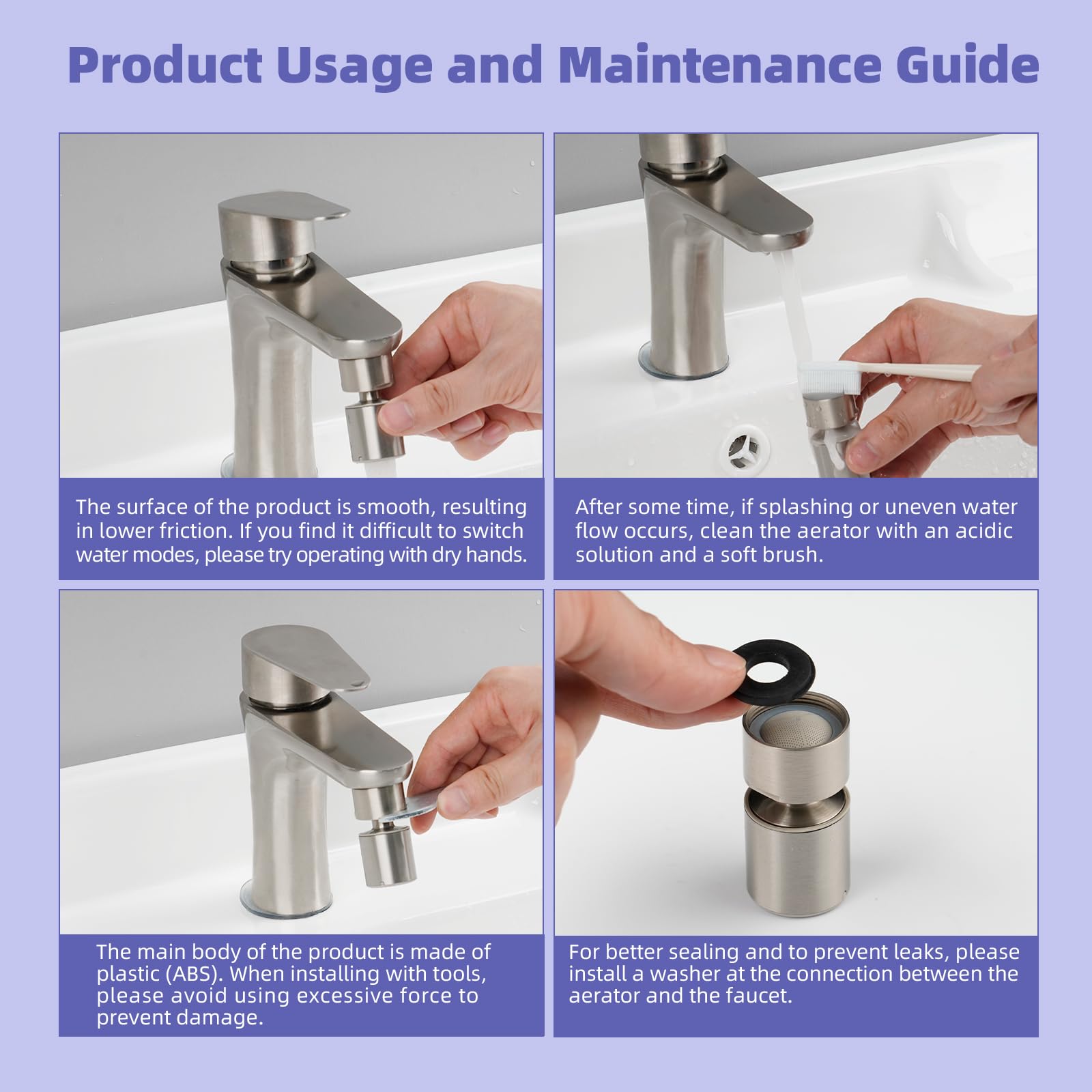 Adapter included to fit 55/64 inch faucet threads