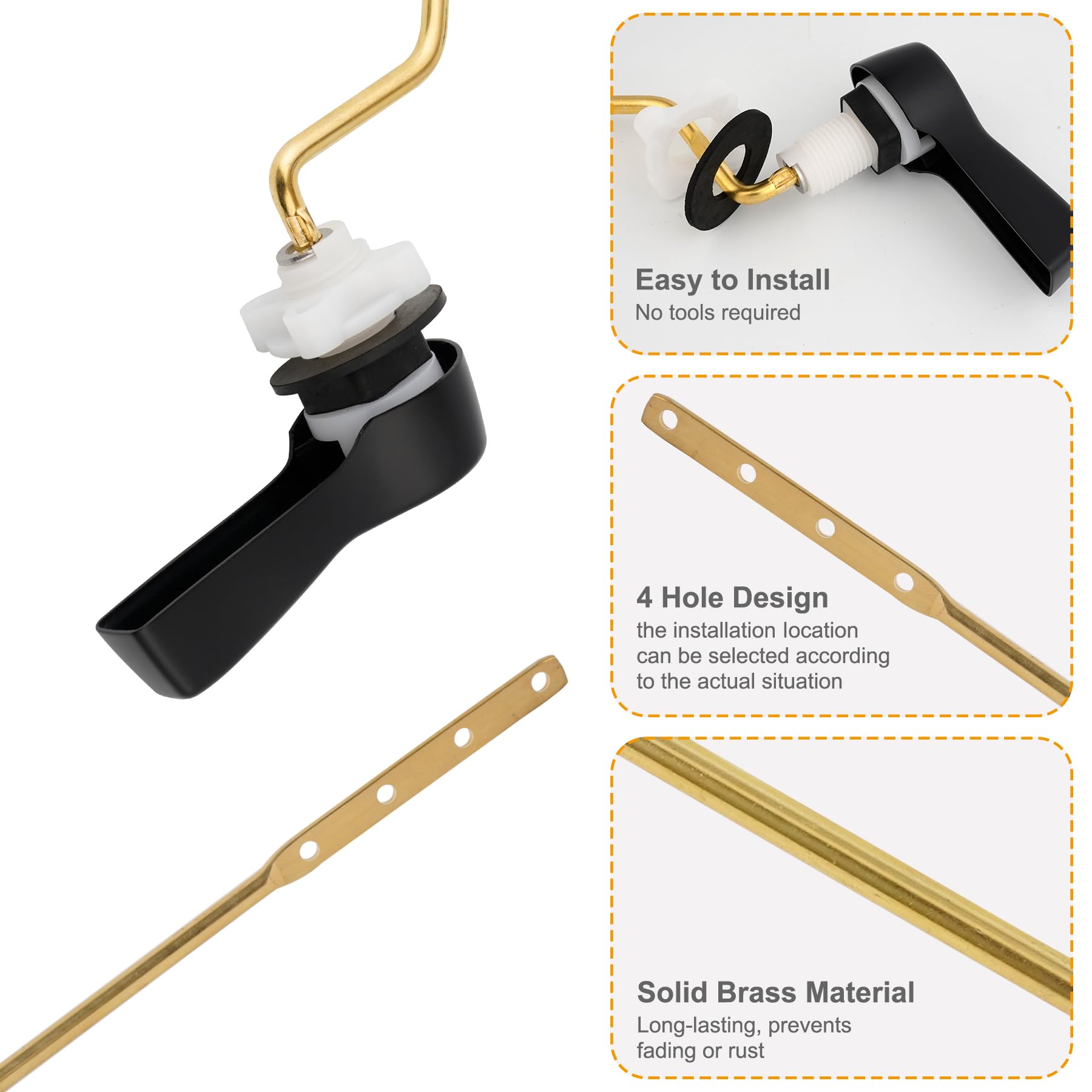 Hibbent flush-handle installation demonstrates easy, tool-free replacement.