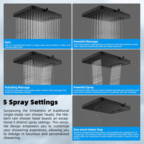 Hibbent handheld 10-settings showerhead offers versatile spray options for personalized cleansing.