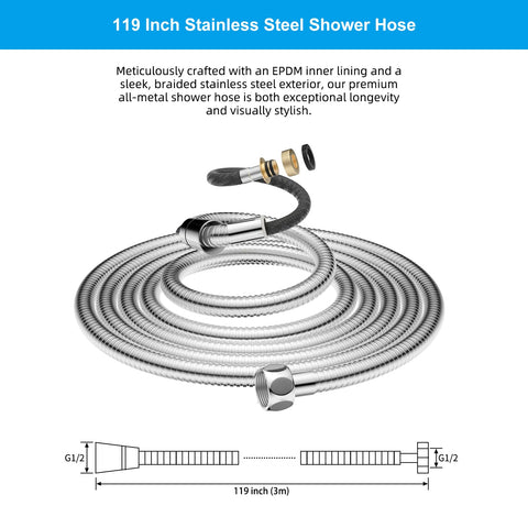 Hibbent long 119-inch hose makes washing kids and pets easier.