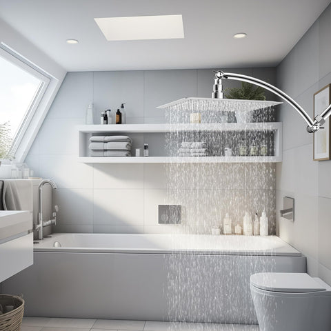 Hibbent arm works with heavier rainfall showers for broad coverage.