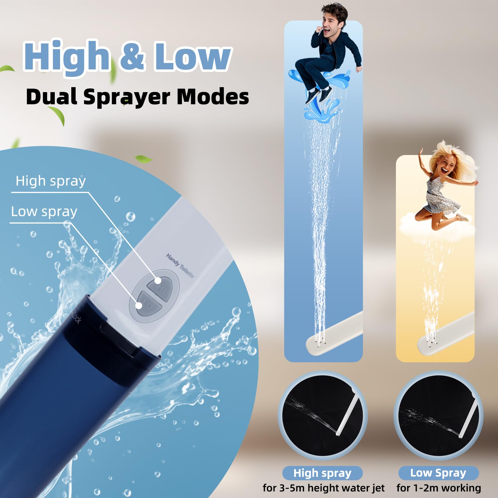 Hibbent high-pressure jet function delivers powerful rinse for thorough cleaning.